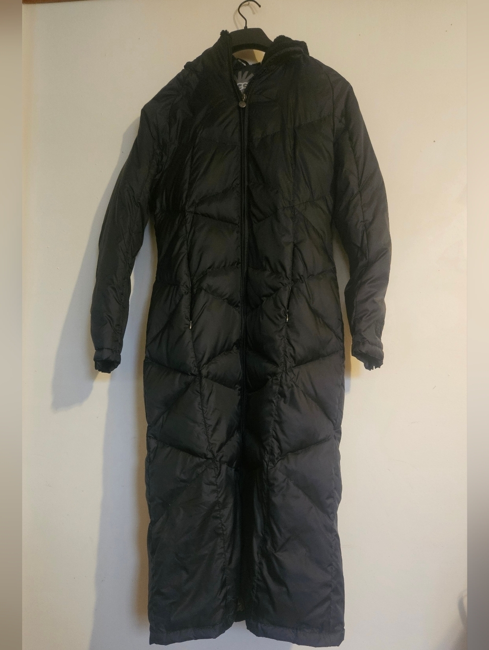 UGG Keeley Long Puffer  Black Size L Luxe Sherpa Hood Cozy Winter Jacket UA81W